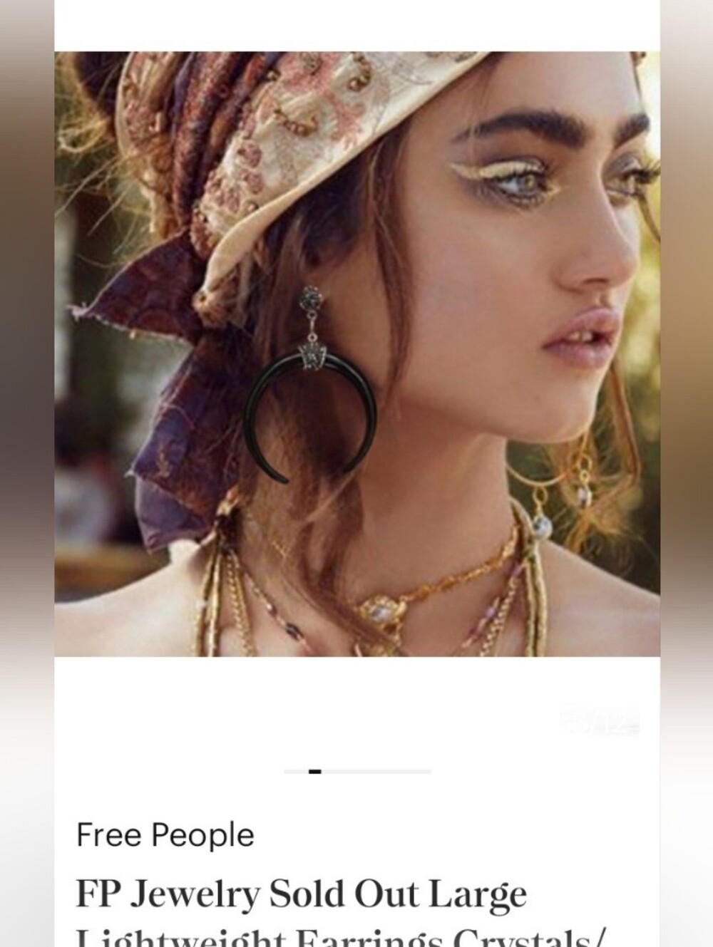FP Jewelry Sold Out Large Lightweight Earrings Crystals/Off-White Resin Horns - Picture 9 of 10